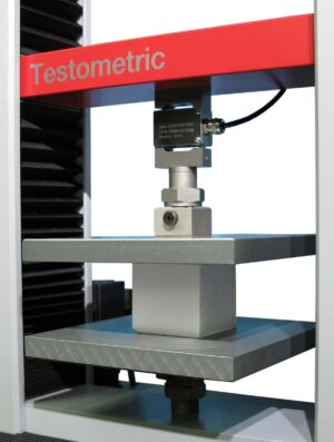 100mm square compression platens. Maximum capacity 25kN to 300kN.